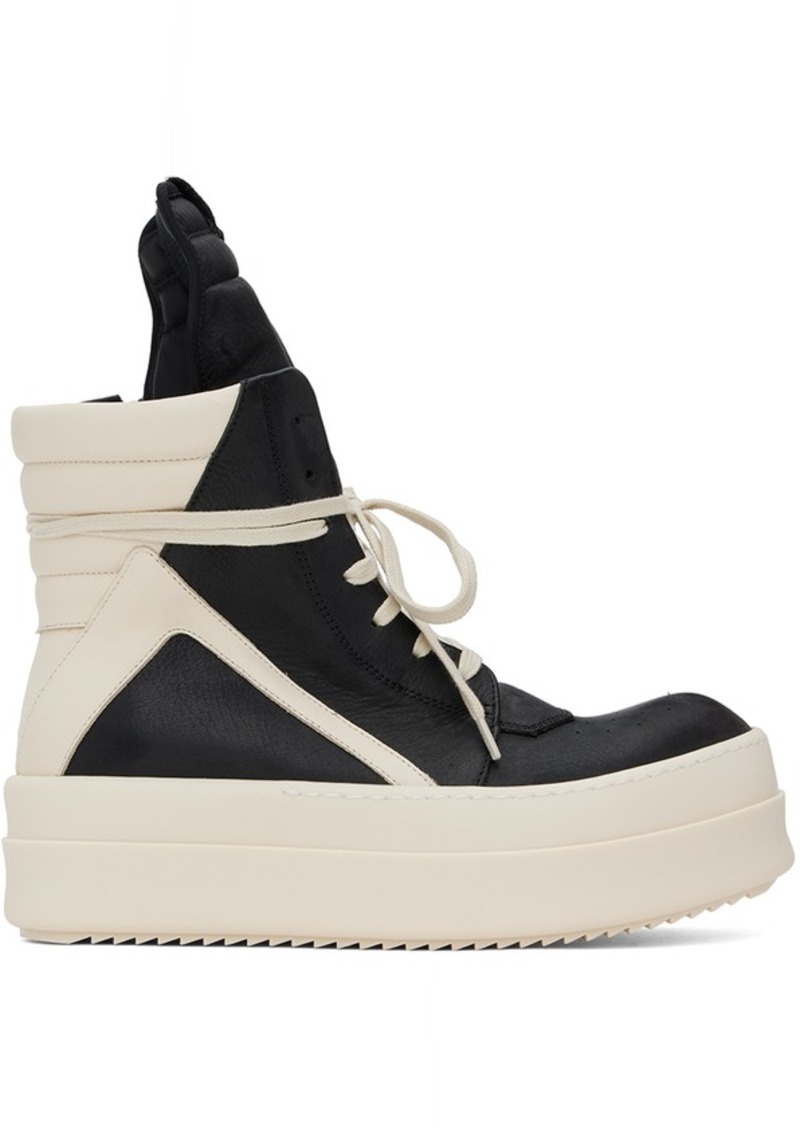 Rick Owens Black & Off-White Mega Bumper Geobasket Sneakers