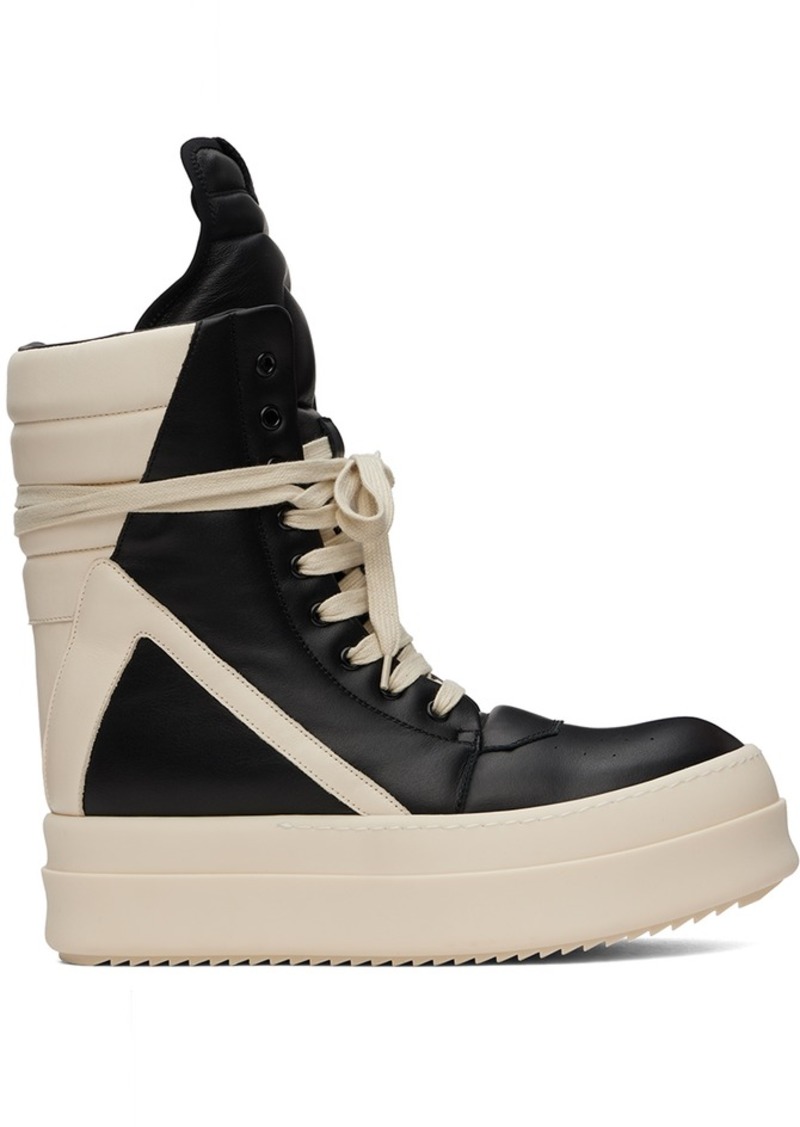 Rick Owens Black & Off-White Porterville Mega Geobasket Sneakers