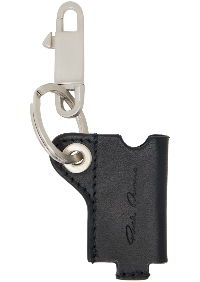 Rick Owens Black & Silver Mini Lighter Holder Keychain