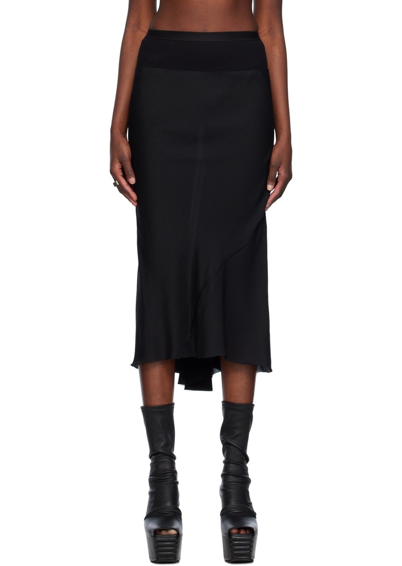 Rick Owens Black A Line Midi Skirt