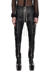 Rick Owens Black Bauhaus Leather Cargo Pants