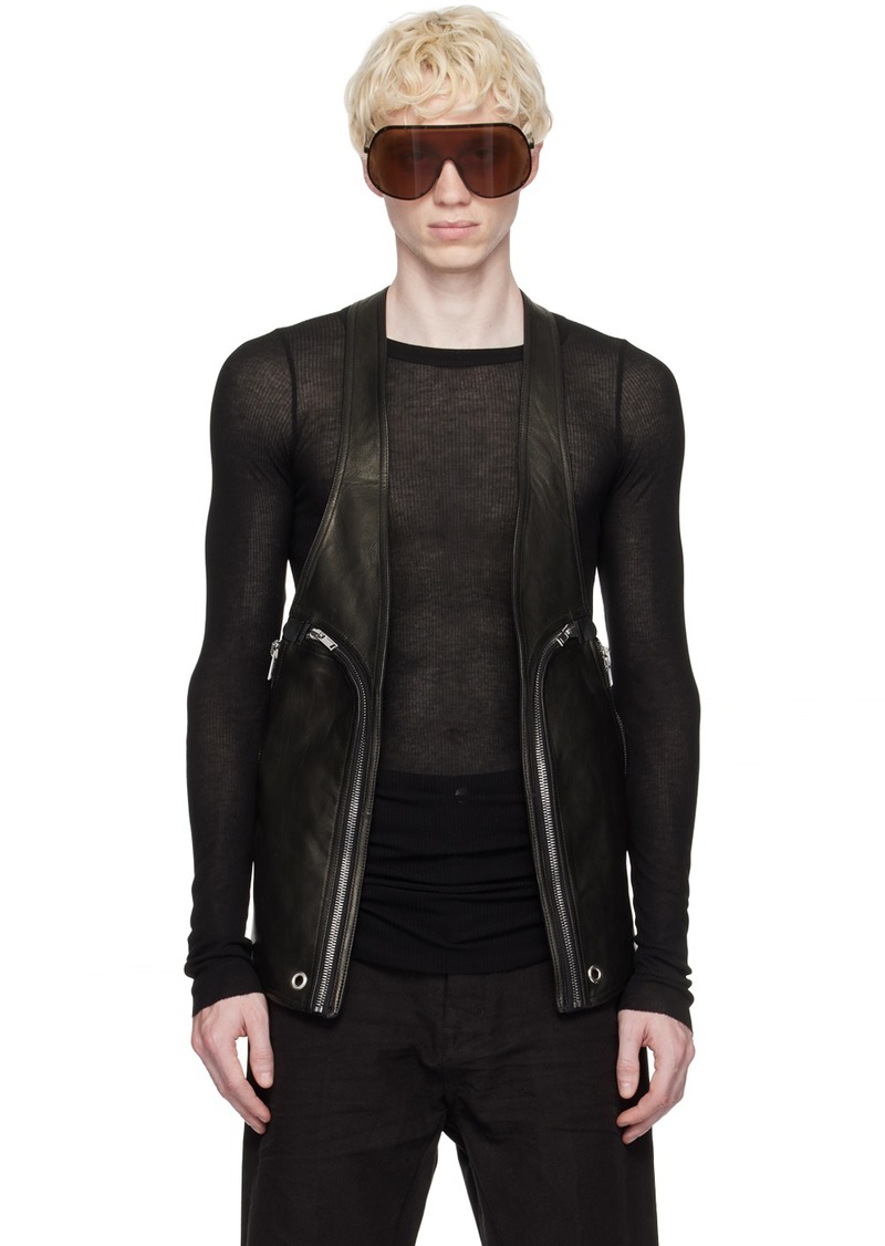 Rick Owens Black Bauhaus Leather Vest