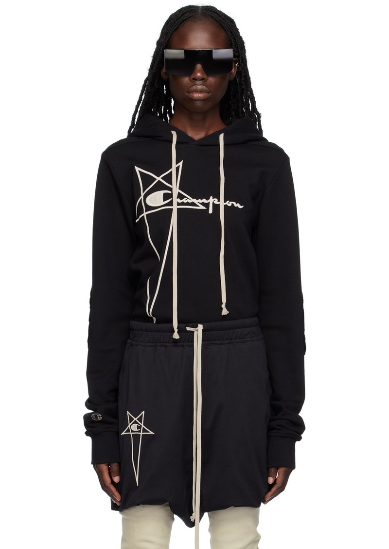 Rick Owens Black Champion Edition Body Hoodie