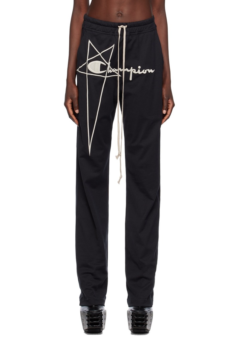 Rick Owens Black Champion Edition Dietrich Lounge Pants