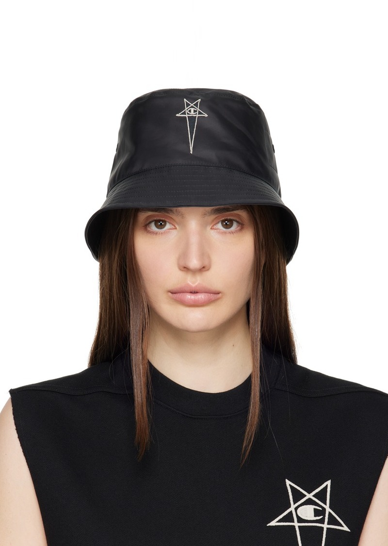 Rick Owens Black Champion Edition Gilligan Bucket Hat