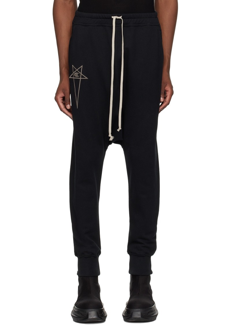 Rick Owens Black Champion Edition Sweatpants