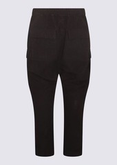 RICK OWENS BLACK COTTON CARGO PANTS