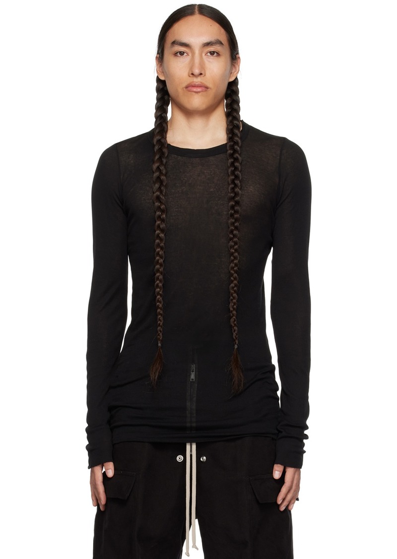 Rick Owens Black Crewneck Long Sleeve T-Shirt