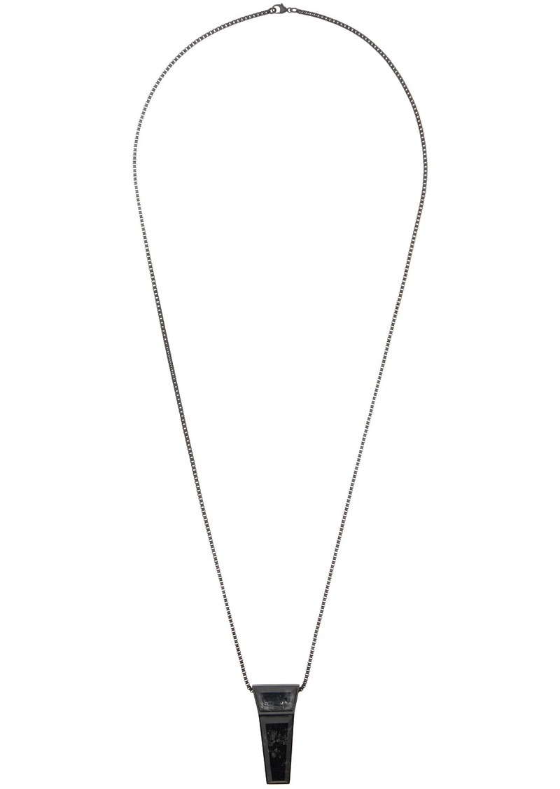 Rick Owens Black Crystal Trunk Charm Necklace