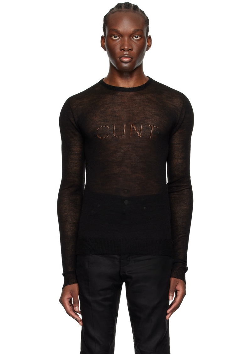 Rick Owens Black 'Cunt' Pull Sweater