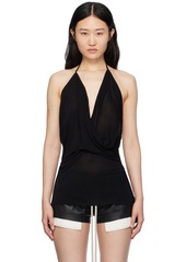 Rick Owens Black Draped Tank Top