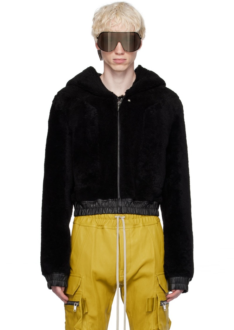 Rick Owens Black Edfu Shearling Jacket