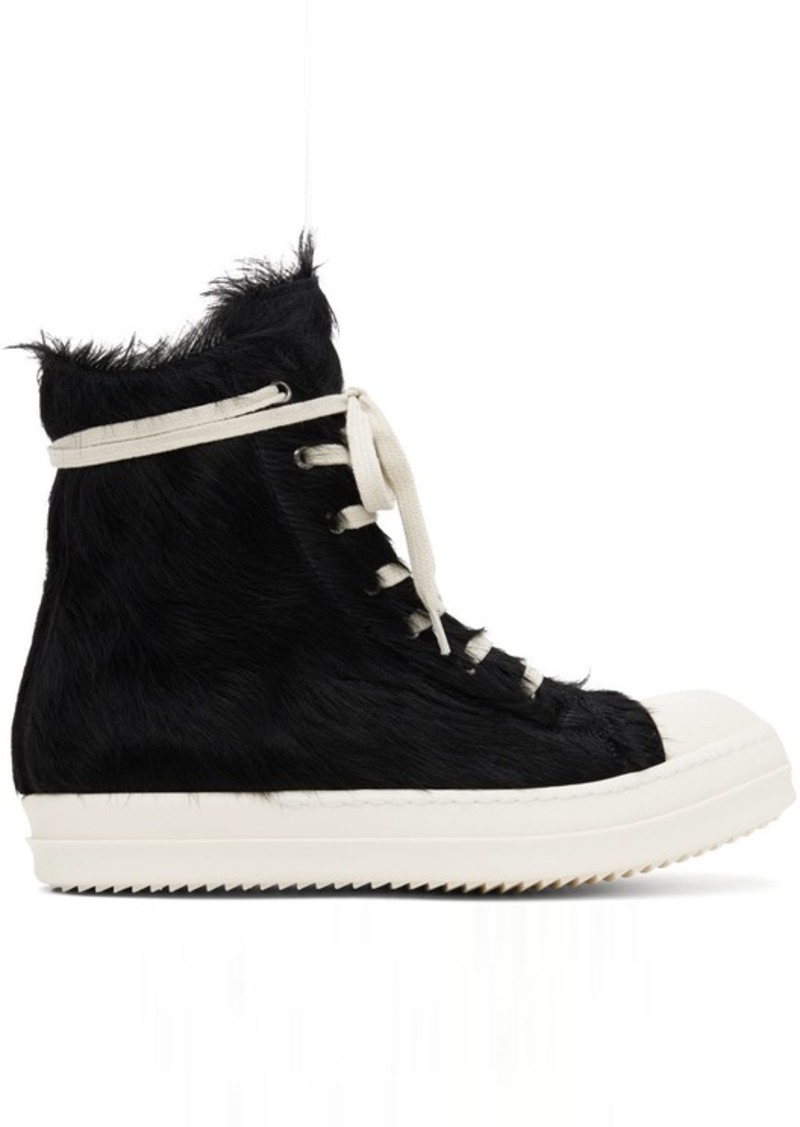 Rick Owens Black Fur Sneakers