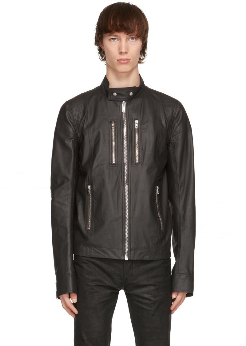 Rick Owens Rick Owens Black IES Leather Jacket | Outerwear