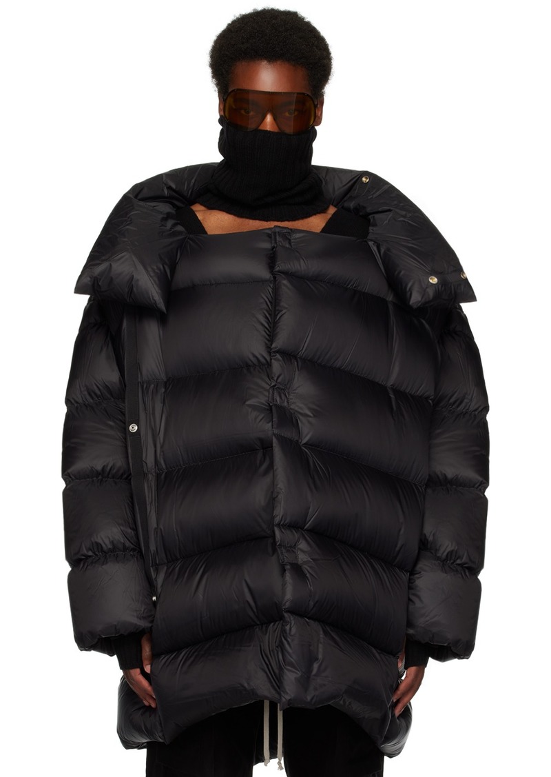 Rick Owens Black Jumbo Drella Down Coat