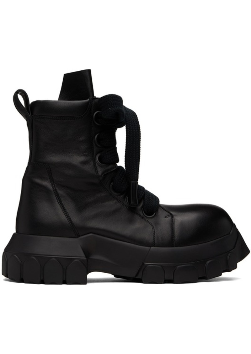 Rick Owens Black Jumbo Laced Bozo Tractor Boots