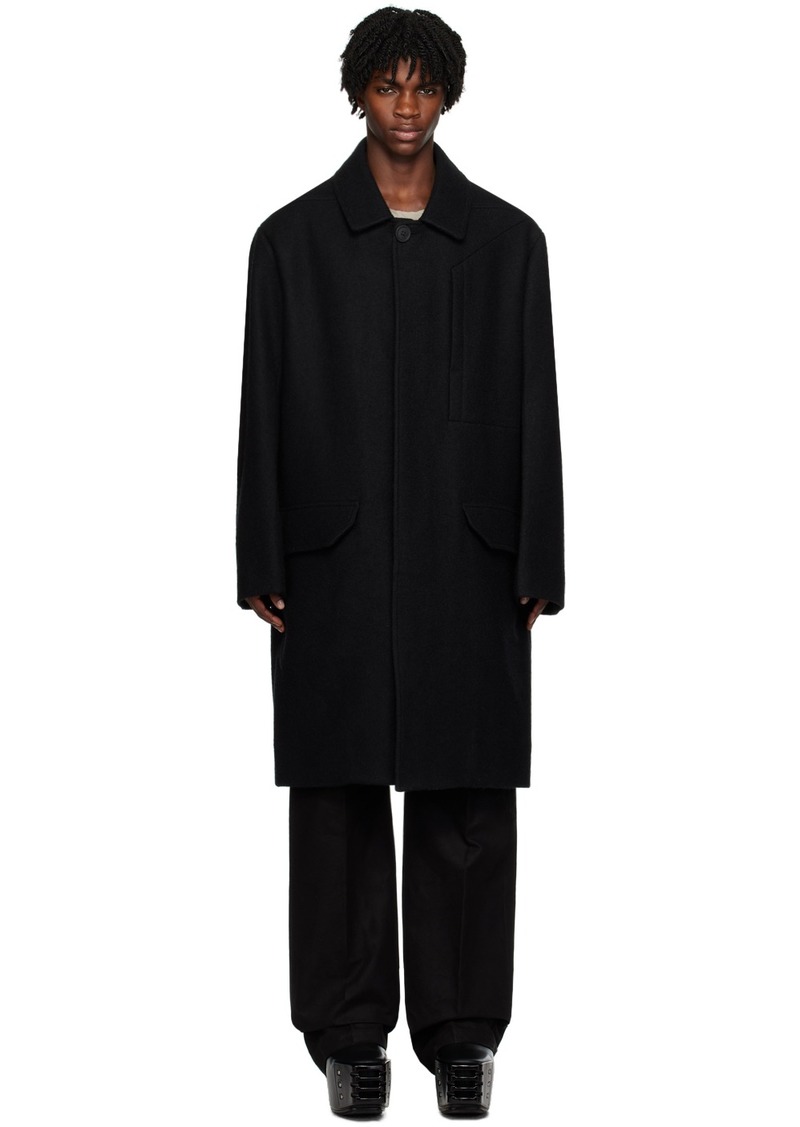 Rick Owens Black Jumbo Mac Coat