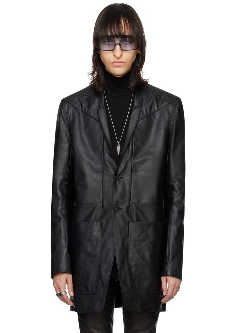 Rick Owens Black Lido Leather Jacket