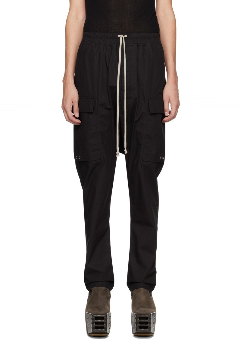 Rick Owens Black Long Cargo Pants