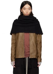 Rick Owens Black Porterville Cowl Scarf