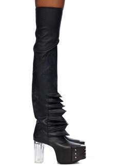 Rick Owens Black Porterville Flared Kiss Boots