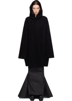 Rick Owens Black Porterville Hooded Robe Coat