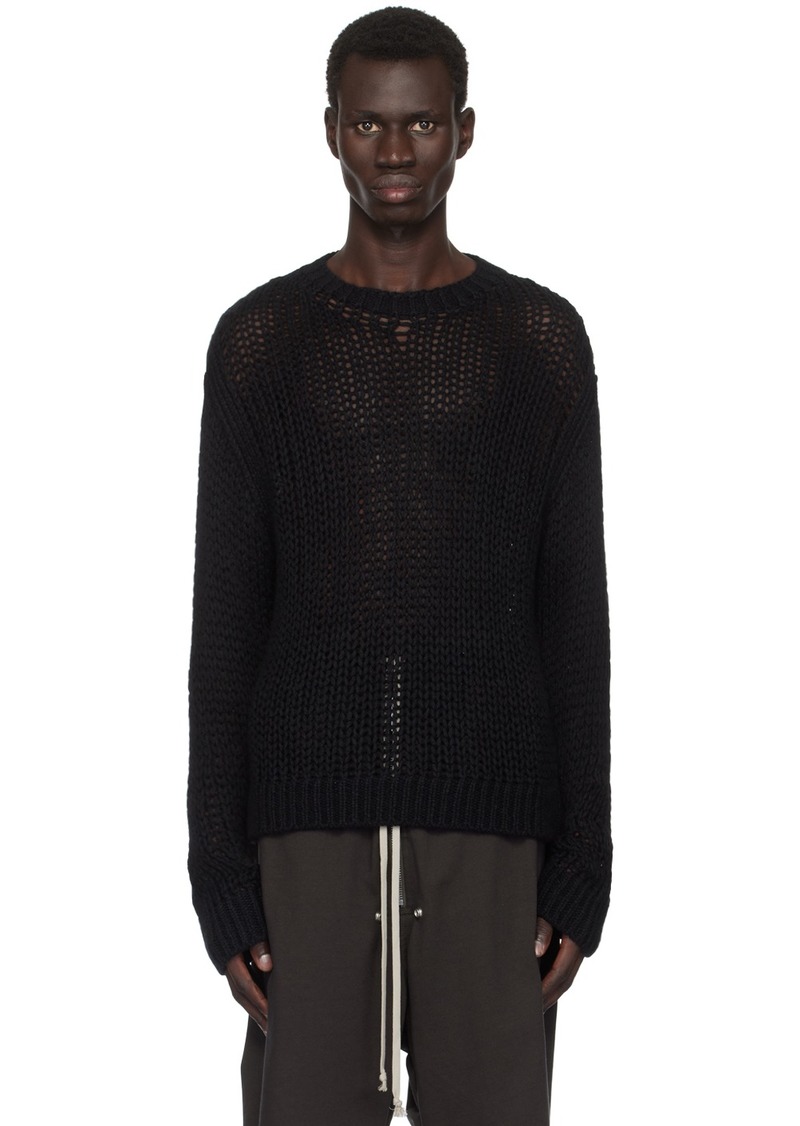 Rick Owens Black Porterville Round Neck Sweater