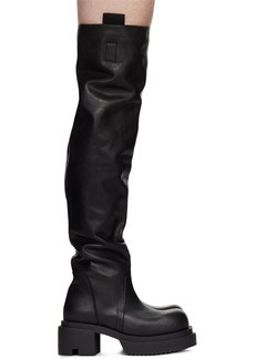 Rick Owens Black Porterville Wader Bogun Tall Boots