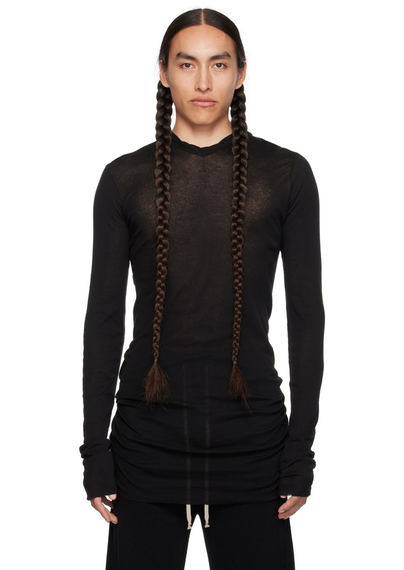 Rick Owens Black Semi-Sheer Hoodie