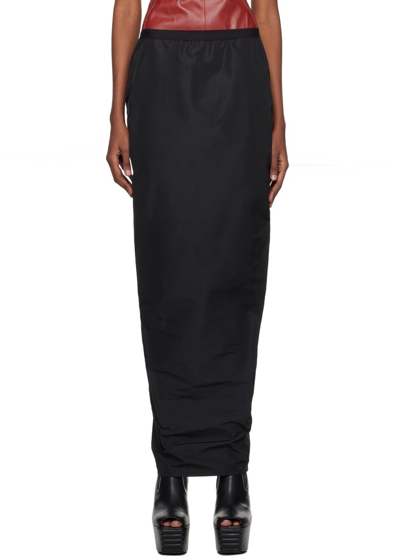 Rick Owens Black Soft Pillar Maxi Skirt