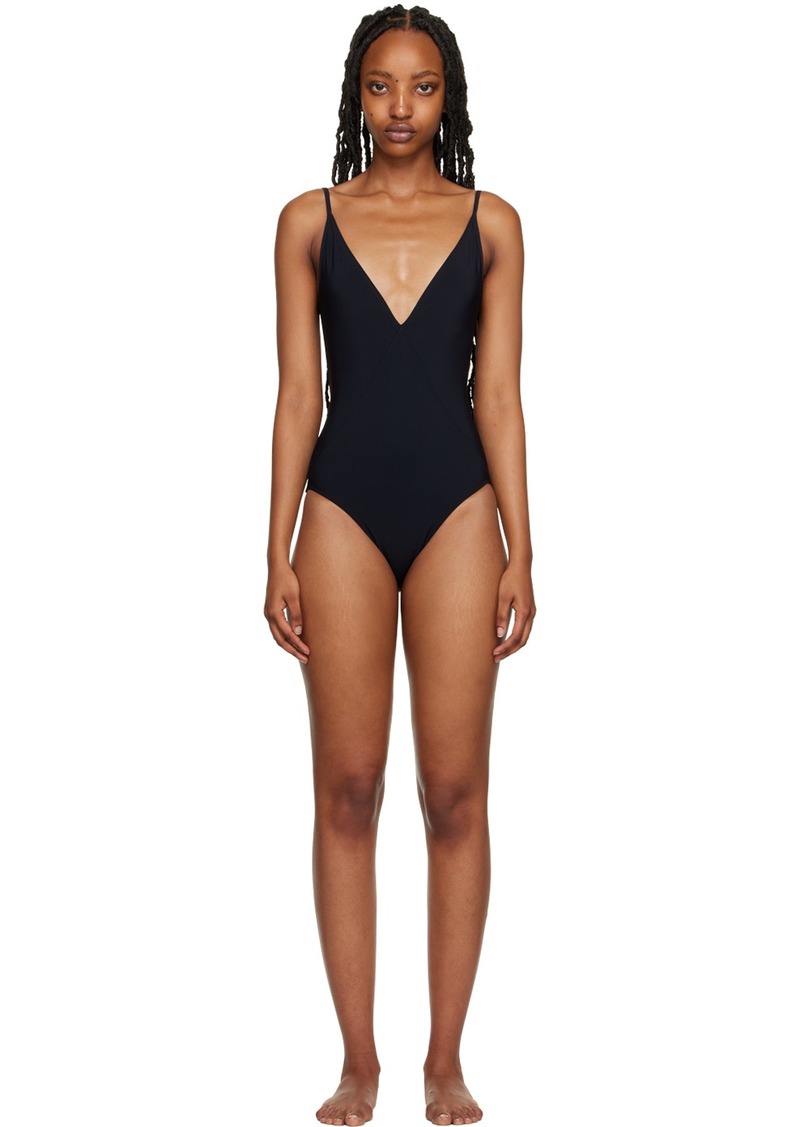 Rick Owens Black V-Neck Swimsuit