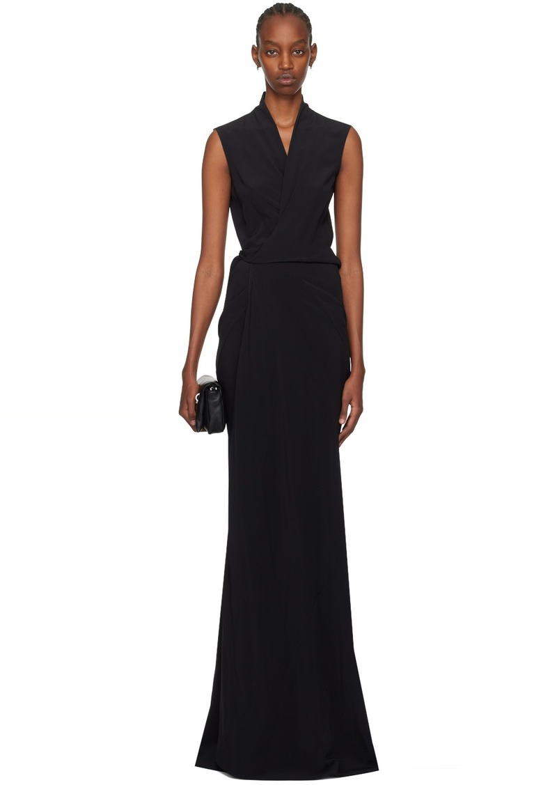 Rick Owens Black Wrap Maxi Dress