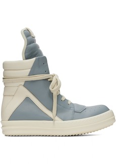 Rick Owens Blue & Off-White Porterville Geobasket Sneakers