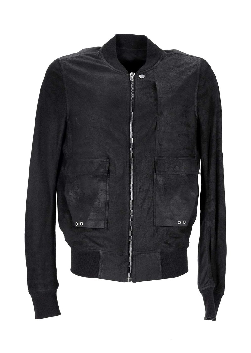 Rick Owens Bomber Jacket in Black Lamb Leather