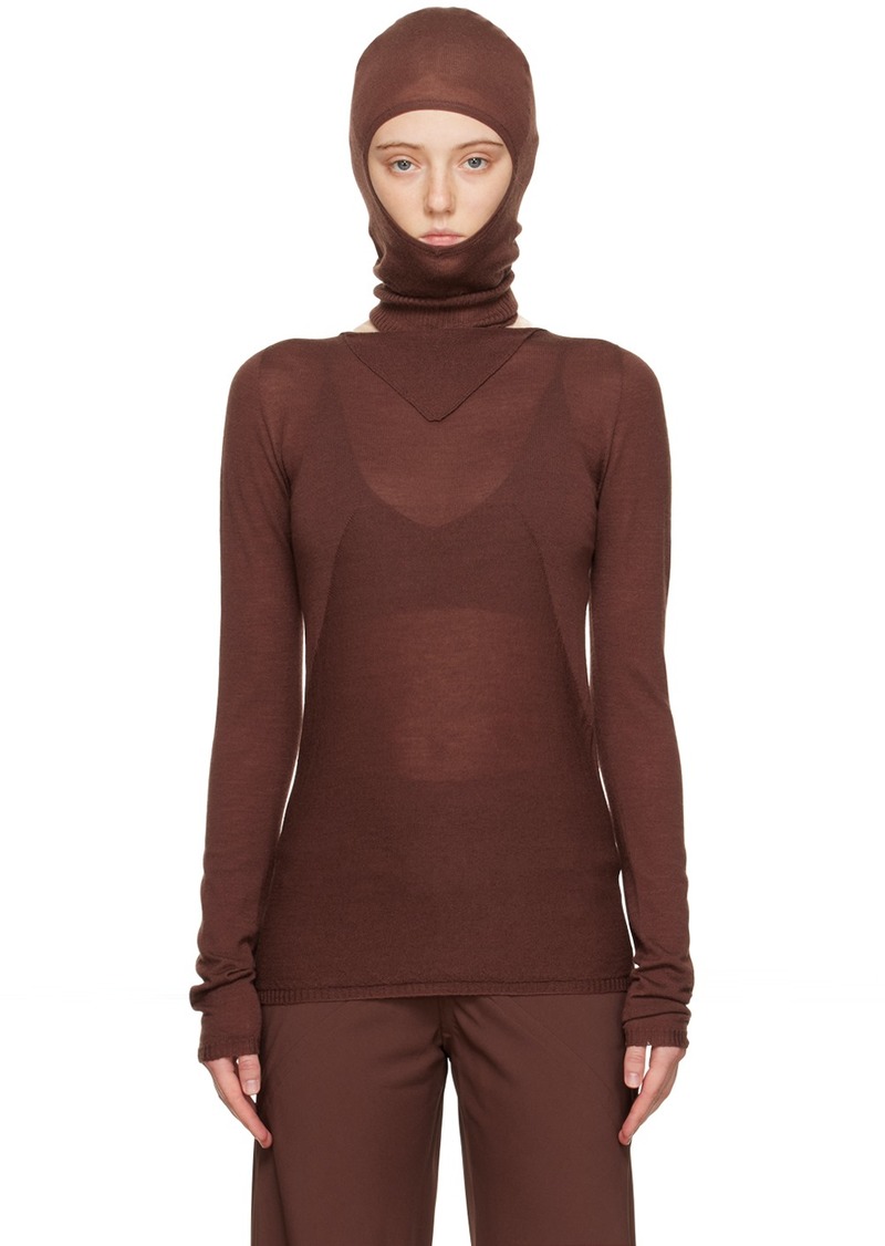 Rick Owens Burgundy Column Long Sleeve T-Shirt