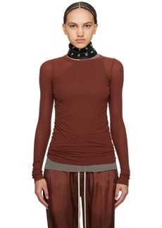 Rick Owens Burgundy Crewneck Long Sleeve T-Shirt