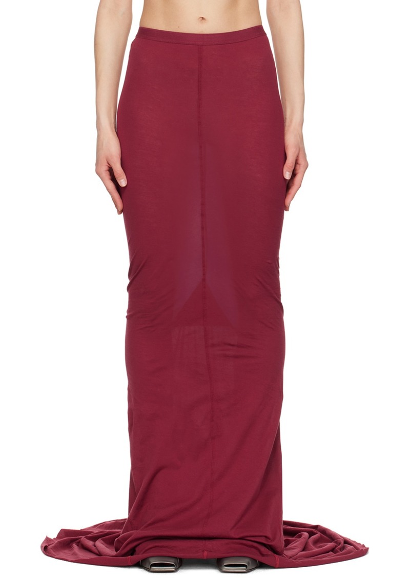 Rick Owens Burgundy Pillar Maxi Skirt