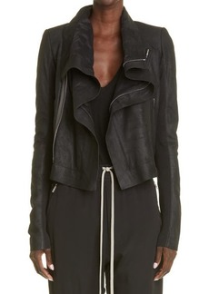 Rick Owens Classic Leather Biker Jacket in Black at Nordstrom