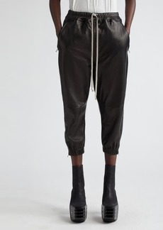 Rick Owens Crop Leather Joggers