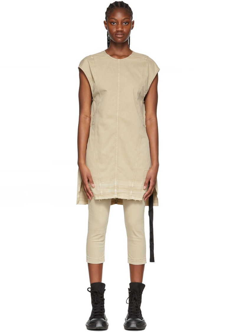 Rick Owens DRKSHDW Beige Kuntrol Mini Dress