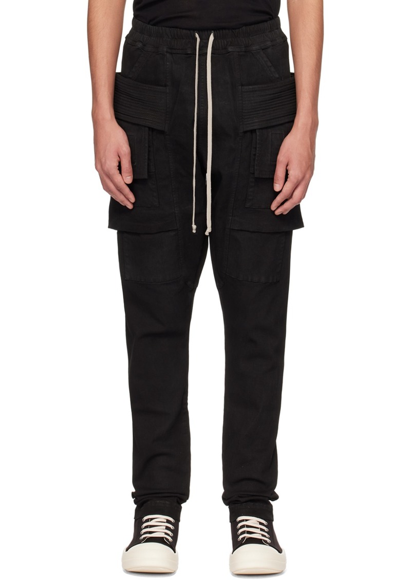 Rick Owens DRKSHDW Black Creatch Denim Cargo Pants