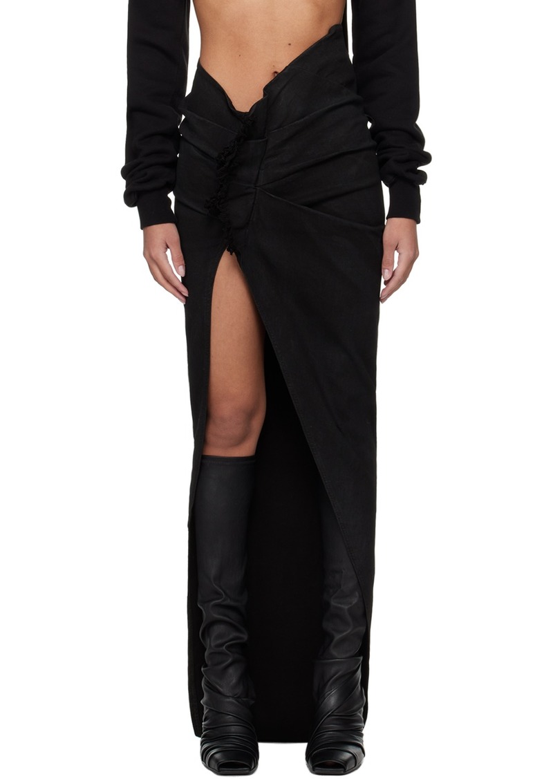 Rick Owens DRKSHDW Black Edfu Denim Maxi Skirt