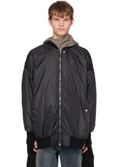 Rick Owens DRKSHDW Black Gauntlet Bomber Jacket