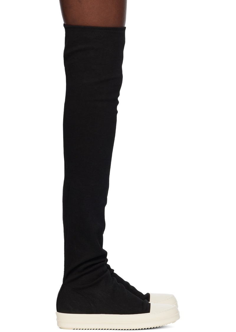 Rick Owens DRKSHDW Black High Sock Sneaks Boots
