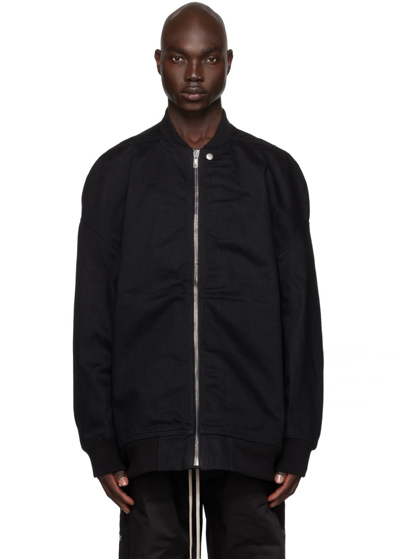 Rick Owens DRKSHDW Black Jumbo Flight Denim Bomber Jacket