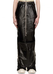 Rick Owens DRKSHDW Black Pillar Faux-Leather Maxi Skirt