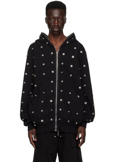 Rick Owens DRKSHDW Black Press-Stud Hoodie