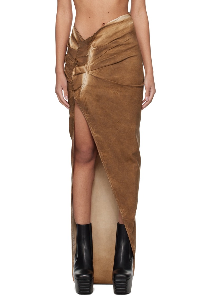 Rick Owens DRKSHDW Brown Edfu Denim Maxi Skirt