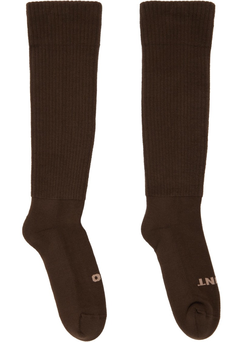 Rick Owens DRKSHDW Brown 'So Cunt' Socks