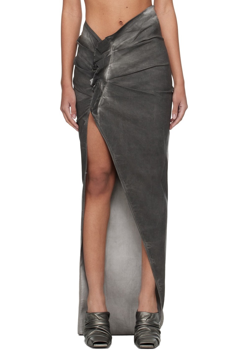 Rick Owens DRKSHDW Gray Edfu Denim Maxi Skirt